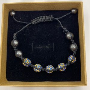 Elegant Black and Blue Beaded Bracelet